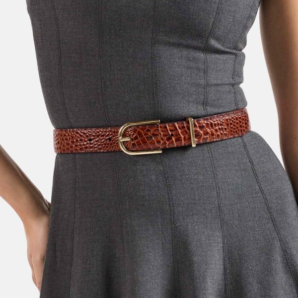 Medium Leather Gold Buckle Belt
