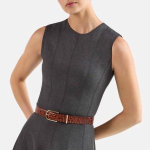 Medium Leather Gold Buckle Belt