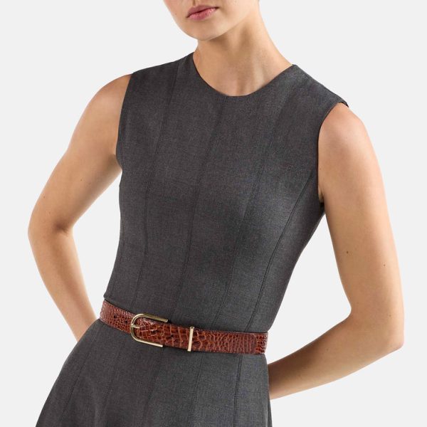 Medium Leather Gold Buckle Belt